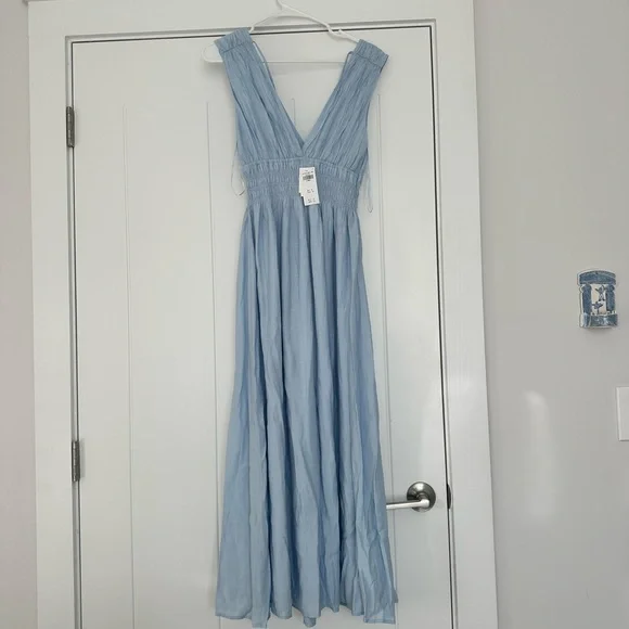 Dresses | Abercrombie Blue Linen Dress New With Tags | Poshmark